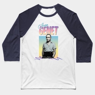 Jean Genet - Aesthetic Retro Style Tribute Design Baseball T-Shirt